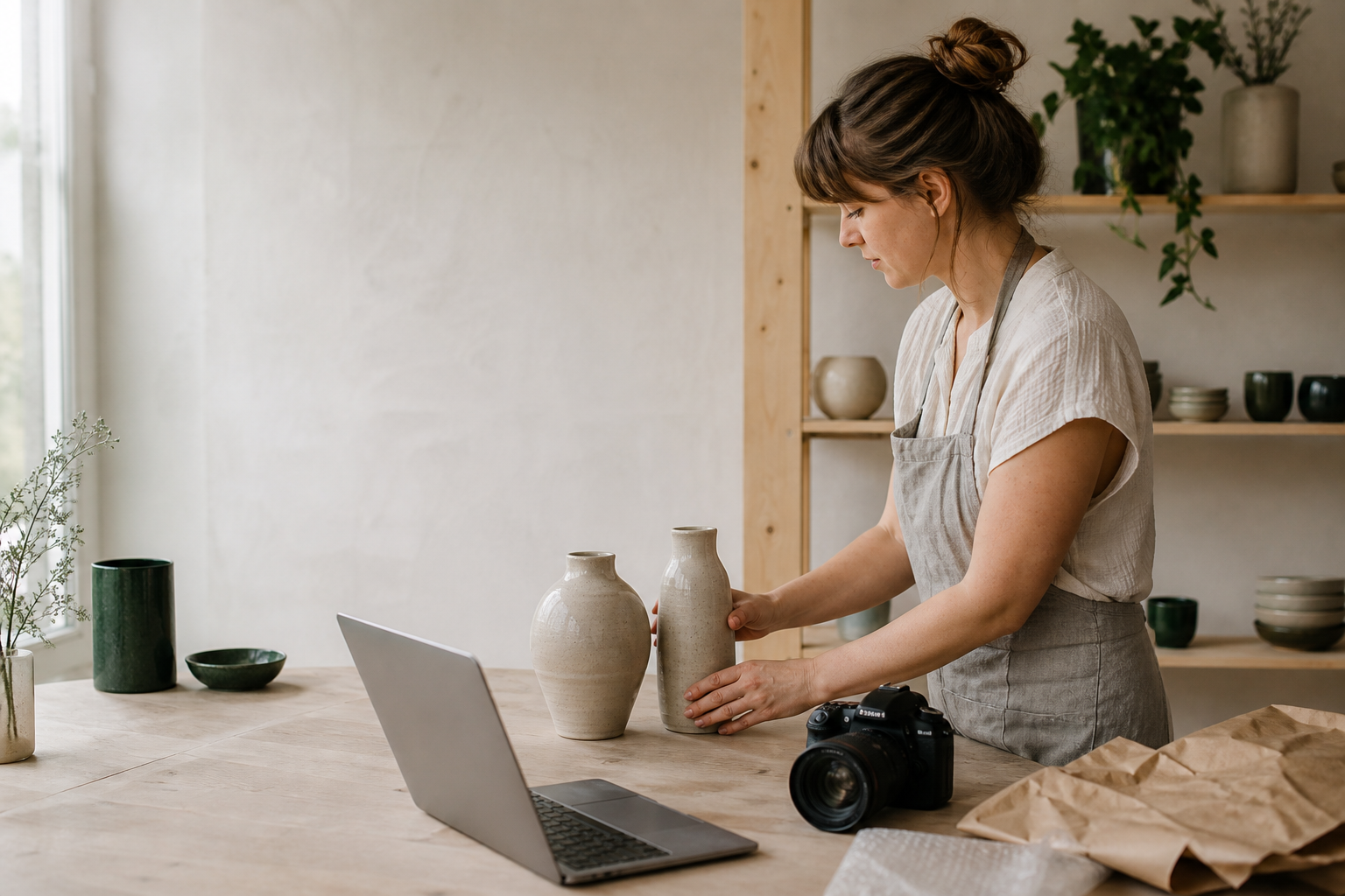 Handmade products in a working studio